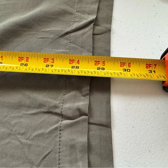 NWT GNW‎ Olive Green Wide Leg Culottes Flowy Tie Front Crops With Elastic Waist - Picture 8 of 12